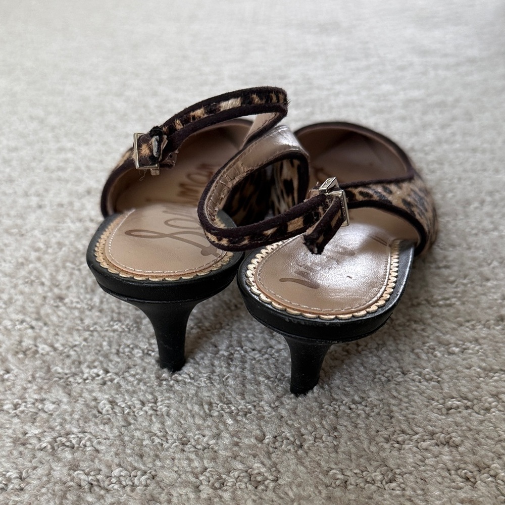 Sam Edelman Leopard Print Slingback Kitten Heels. Size 7. - Picture 4 of 6